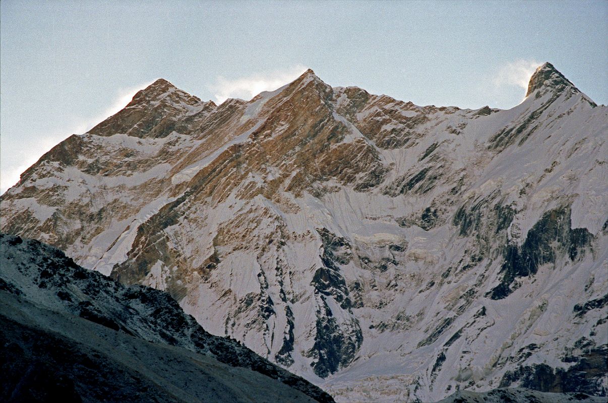 102 Annapurna Northwest Face To Fang Sunrise From Thulo Bugin River Camp